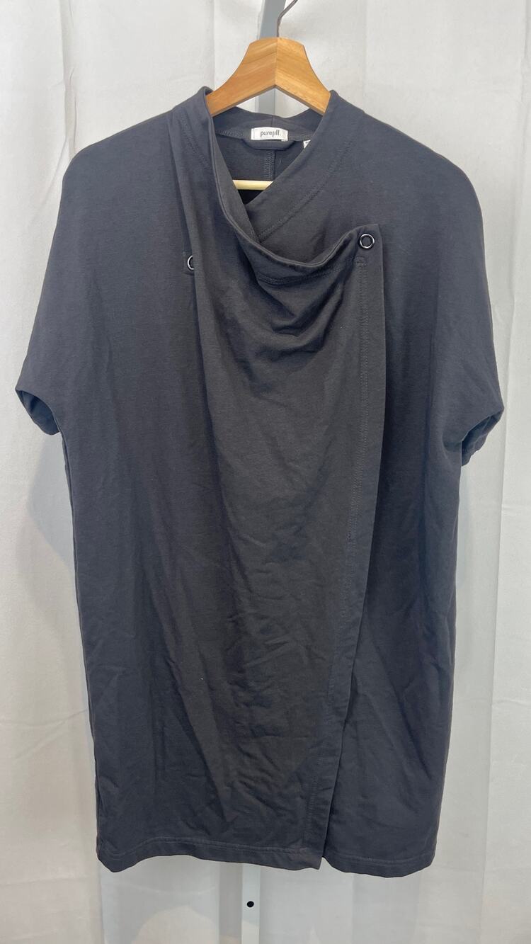 J. JILL PureJill Wrap Dolman Tunic Cardigan Drape Neck Cotton Modal Gray Size XS